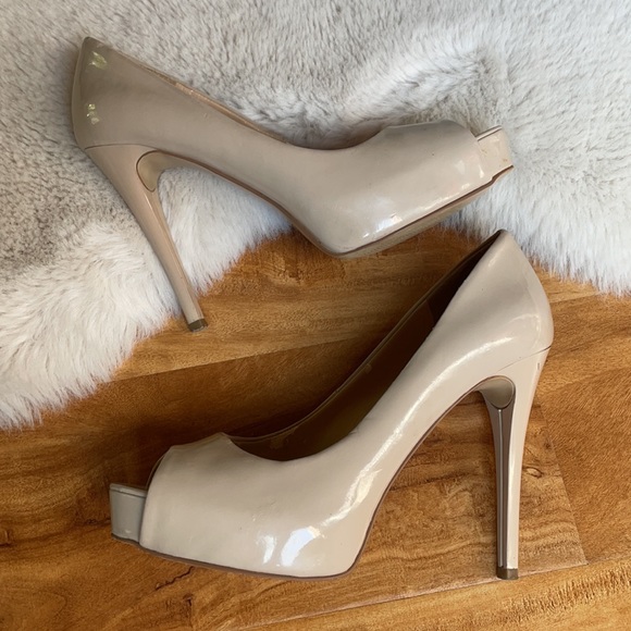 Guess | Nude Patent Peep Toe Heels | 8 - Picture 4 of 16